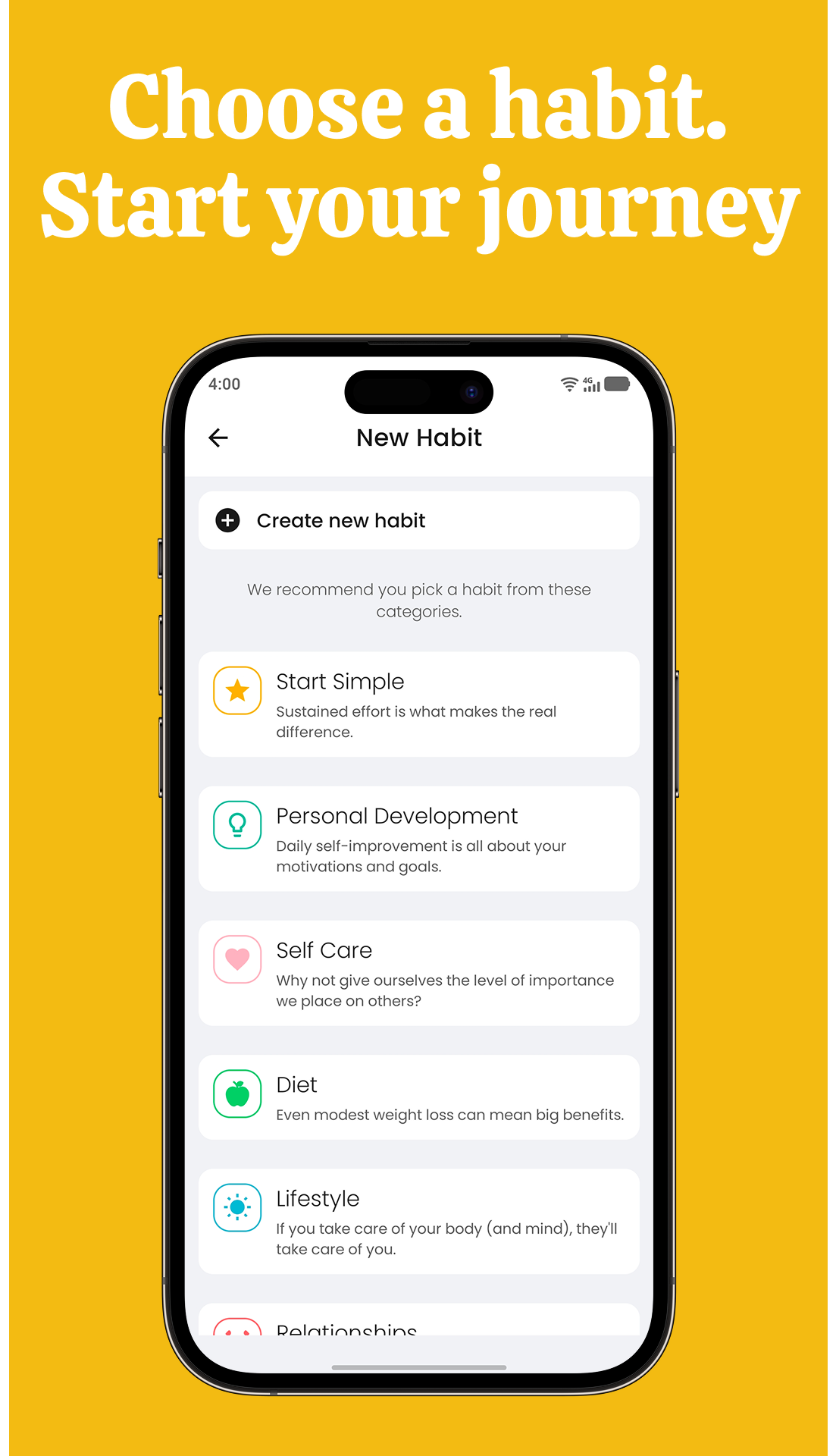 Habit categories